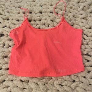 womens neon pink crop top